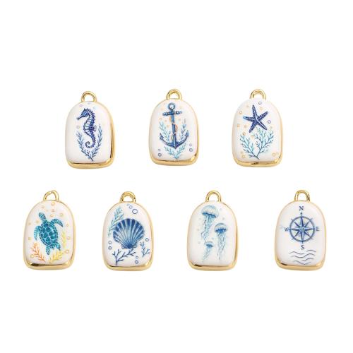 Bijoux pendentifs en laiton, Plaqué d'or, DIY & émail, plus de couleurs à choisir, 21.20x13.50x5.50mm, Trou:Environ 2.5mm, Vendu par PC