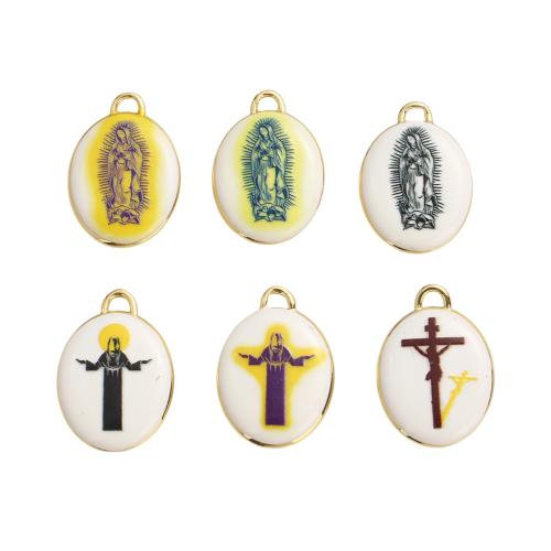 Bijoux pendentifs en laiton, Plaqué d'or, DIY & émail, plus de couleurs à choisir, 24x16.70x4.50mm, Trou:Environ 3.7mm, Vendu par PC