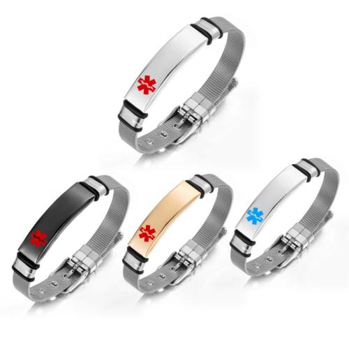304 roestvrij staal Armband, plated, uniseks & verstelbaar, meer kleuren voor de keuze, Lengte Ca 22.5 cm, Verkocht door PC