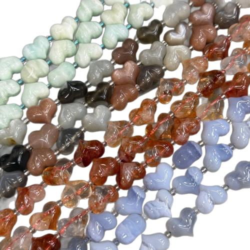 Perles bijoux en pierres gemmes, pierre gemme, coeur, Polis à la main, DIY & différents matériaux pour le choix, 10x13mm, Environ 12PC/brin, Vendu par brin