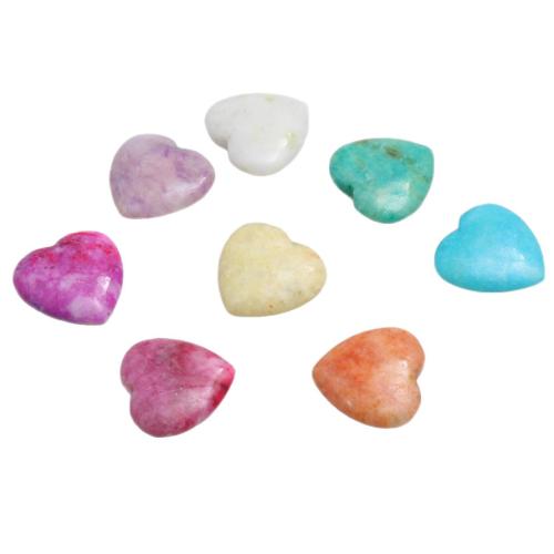 Perles bijoux en pierres gemmes, Pierre naturelle, coeur, teints & DIY & aucun trou, plus de couleurs à choisir, 20x20x6mm, Vendu par PC