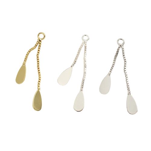 Monili d'ottone Ciondoli, ottone, Lacrima, placcato, DIY & catena di casella, nessuno, 37mm, Foro:Appross. 2.5mm, Venduto da PC