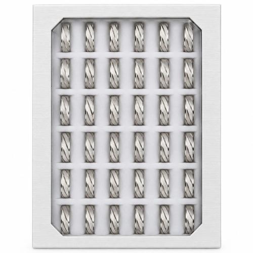 304 roestvrij staal ring Set, uniseks, oorspronkelijke kleur, 6mm, 36pC's/box, Verkocht door box
