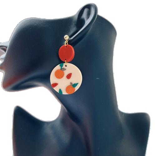 Polymer Clay Drop náušnice, s Mosaz, ruční práce, Halloween Šperky dárek & různé styly pro výběr & pro ženy, Prodáno By Pair
