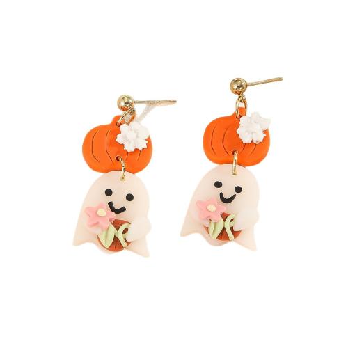 Polymer Clay Drop náušnice, duch, ruční práce, Halloween Šperky dárek & pro ženy, více barev na výběr, Prodáno By Pair