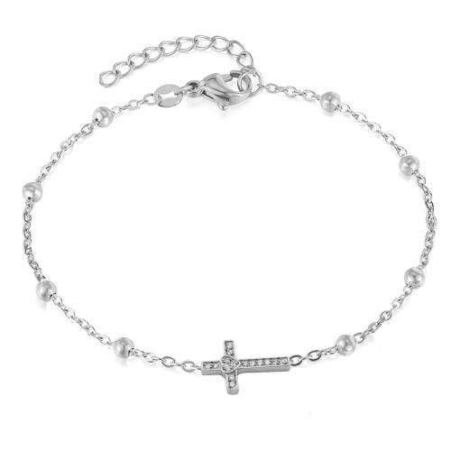 316 Stainless Steel Rannerengas, kanssa 3cm extender ketju, Ylittää, päällystetty, eri tyylejä valinta & Micro Pave kuutiometriä zirkonia & naiselle, Pituus N. 16-18 cm, Myymät PC