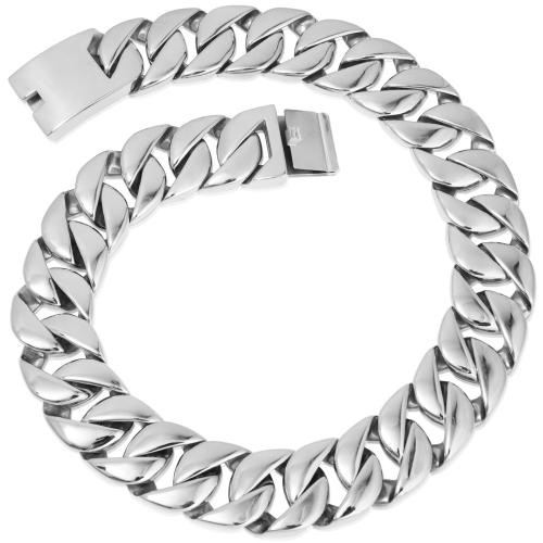 Acier inoxydable 304 collier, Placage, bijoux de mode & pour homme, plus de couleurs à choisir, 32mm chain, Vendu par PC
