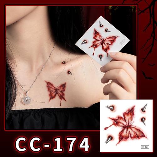 Tobogán papír Tetování samolepka, Převod vody malování, Halloweenský design & unisex, více barev na výběr, 60x60mm, Prodáno By PC