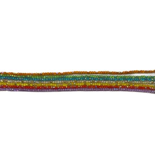 Perles en verres rocailles plaqués, perles de rocaille en verre, Rond, Placage coloré, DIY & facettes, plus de couleurs à choisir, 2mm, Vendu par Environ 38 cm brin