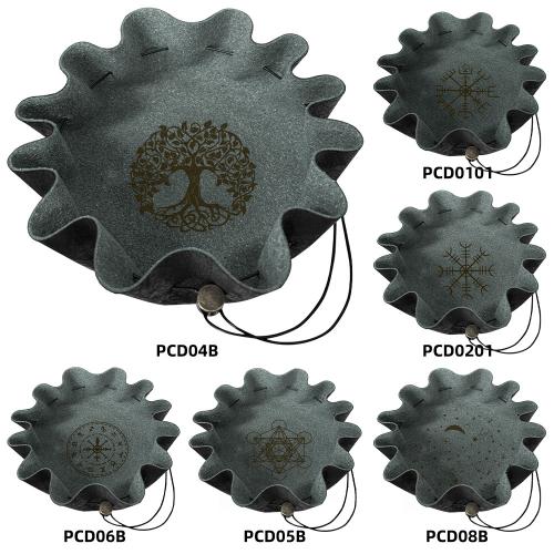 PU Leather Drawstring Bag printing portable & Collapsible Sold By PC