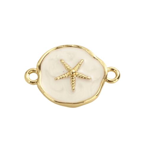 Connecteur de bijoux en laiton, Plaqué d'or, DIY & émail, 18x12.50x3.50mm, Trou:Environ 1.5mm, Vendu par PC