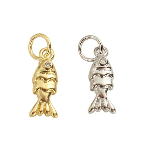 Ciúbach Zirconia siogairlín Micrimhilseogra réiteodh Prás, Éisc, plátáilte, DIY & micrea réiteach zirconia ciúbach, dathanna níos mó le haghaidh rogha, 13.30x5.10x3.30mm, Poll:Thart 3.5mm, Díolta De réir PC
