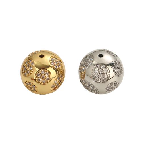 Entretoise de perles en laiton, Rond, Placage, DIY & pavé de micro zircon, plus de couleurs à choisir, 18.90mm, Trou:Environ 2mm, Vendu par PC