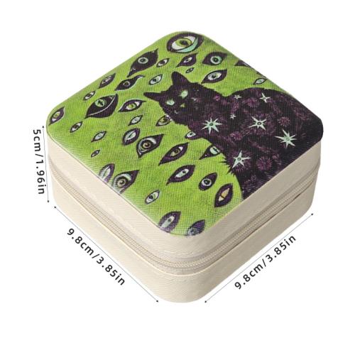 PU Storage Box, s Velveteen, Náměstí, tisk, Přenosné & Prachotěsný, více barev na výběr, 98x98x50mm, Prodáno By PC
