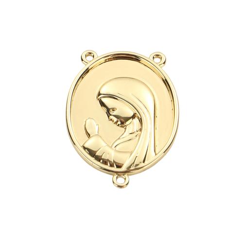 Bijoux pendentifs en laiton, Plaqué d'or, DIY & 3 trous, 24.40x18.30x2.50mm, Trou:Environ 1mm, Vendu par PC