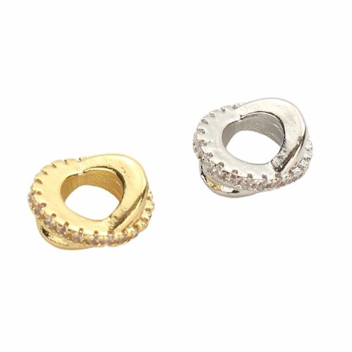 Entretoise de perles en laiton, Placage, DIY & pavé de micro zircon, plus de couleurs à choisir, 9.60x8.30x4.50mm, Trou:Environ 4.5mm, Vendu par PC