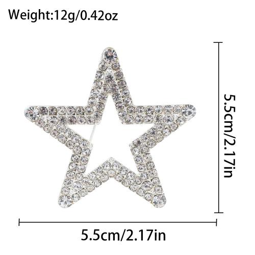 alliage de zinc broche, étoile, Placage, pour femme & creux, 55x55mm, Vendu par PC