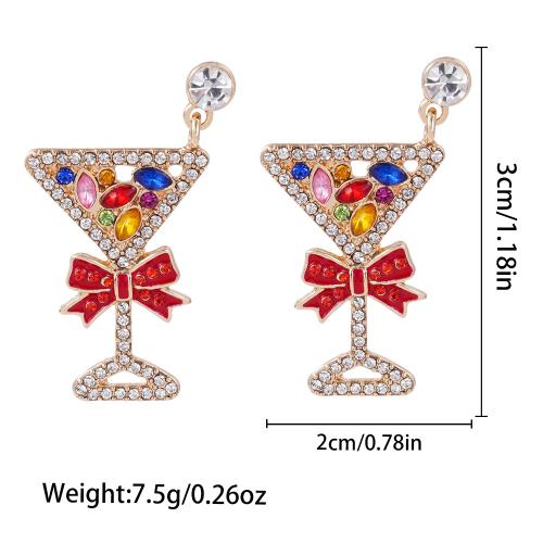 lega in zinco orecchini a goccia, Tazza, placcato, per la donna & smalto & con strass, Venduto da PC