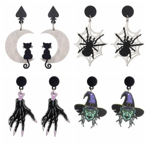 Acrylic Drop Earring Halloween Design & for woman Sold By Pair