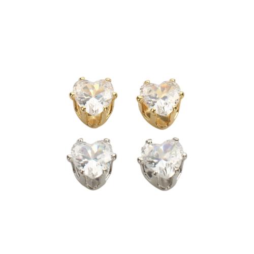 Perles en laiton de Zirconia cubiques, Placage, DIY & pavé de micro zircon, plus de couleurs à choisir, 7x6.40x5.20mm, Vendu par PC