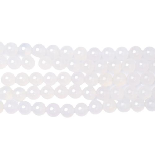 Perle Agate blanche naturelle, Rond, poli, DIY & normes différentes pour le choix, Vendu par brin