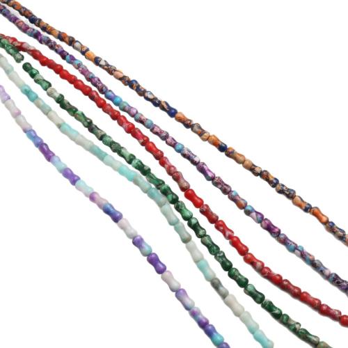 Perles bijoux en pierres gemmes, Jaspe d'impression, poli, DIY, plus de couleurs à choisir, 5x10mm, Environ 40PC/brin, Vendu par brin
