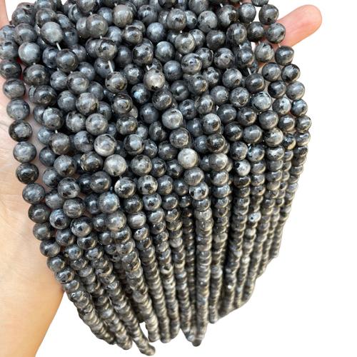Perles en labradorite, Rond, DIY & normes différentes pour le choix, noire, Vendu par Environ 38 cm brin