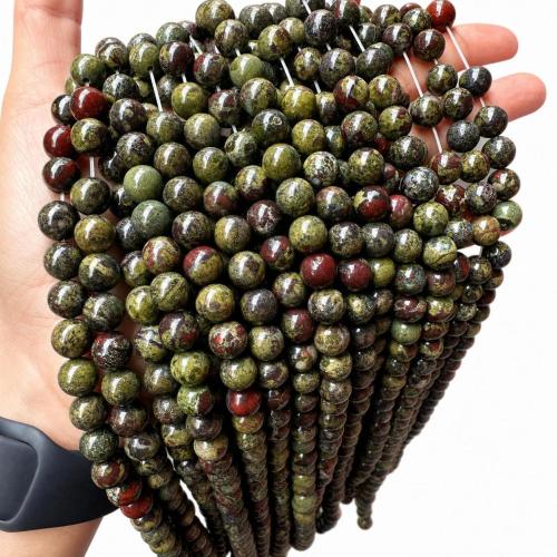 Perles bijoux en pierres gemmes, Dragon-Blood-pierre, Rond, DIY & normes différentes pour le choix, vert, Vendu par brin