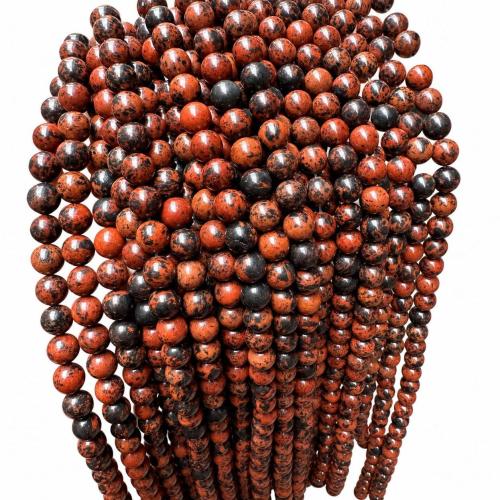 Mahagon Obsidian Korálky, Kolo, DIY & různé velikosti pro výběr, červený, Prodáno By Strand