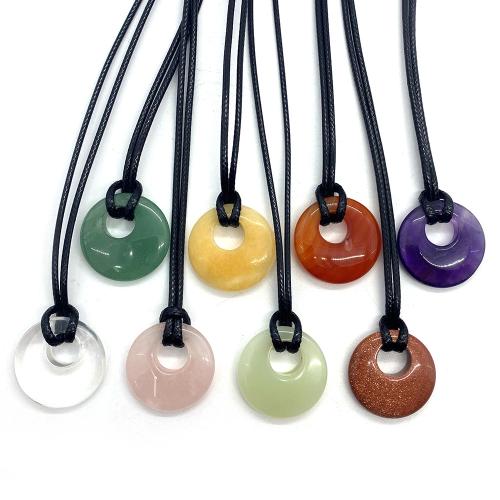 Gemstone Hängen Smycken, Ädelsten, DIY & olika material för val & stort hål, 27mm, Säljs av PC
