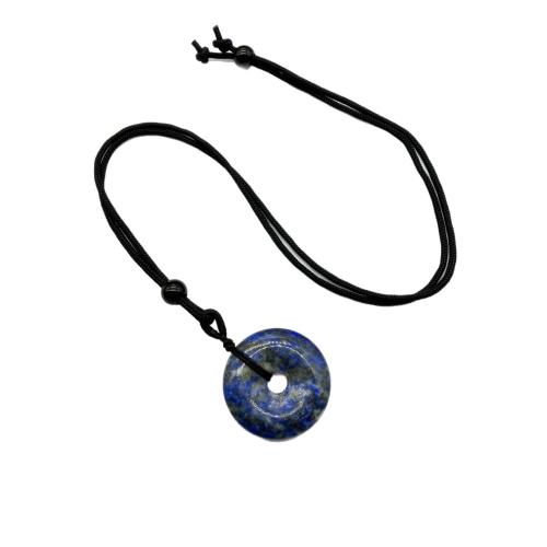 Piedras preciosas collar, con cordón poliéster, pulido, diferentes materiales para la opción & unisexo, pendant size 30x6mm, longitud aproximado 38 cm, Vendido por UD