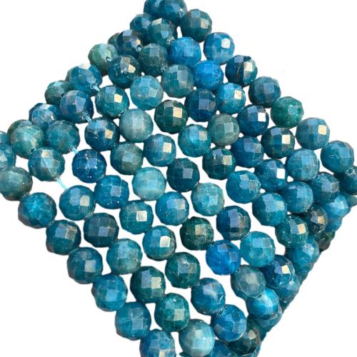 Gemstone Smycken Pärlor, apatiter, Rund, ugnstorkande lack, DIY & olika storlek för val & fasetterad, blå, Säljs av Strand