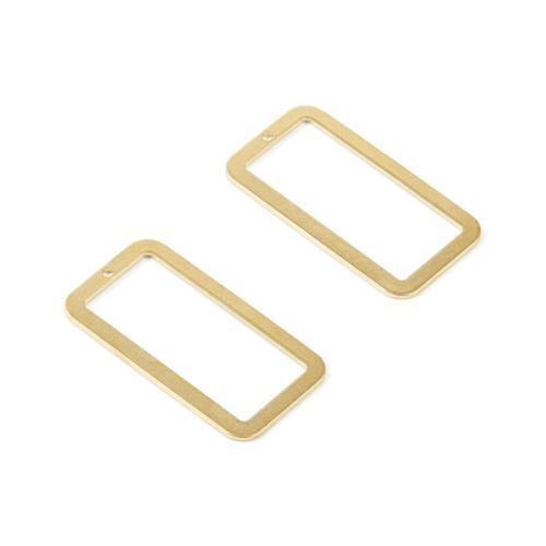 Messing hangers, Rechthoek, DIY & hol, oorspronkelijke kleur, 31.10x16.27x0.80mm, Verkocht door PC