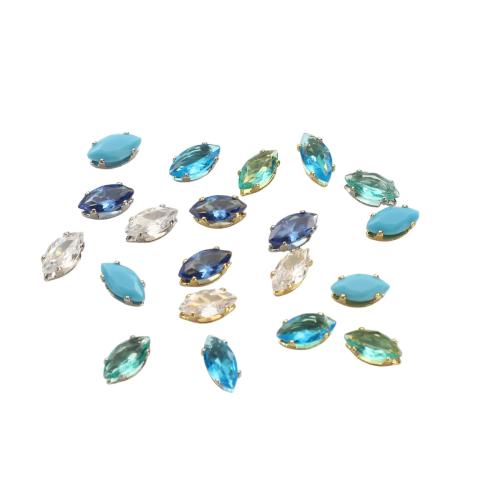 Kubik Zirkonium mikro bana Mässing Pärlor, Dropp, plated, DIY & med cubic zirconia, fler färger för val, 8x4x4mm, Säljs av PC