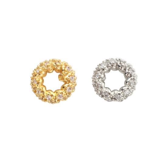 Mässing Spacer Pärlor, plated, DIY & micro bana cubic zirconia, fler färger för val, 8.40x8.40x2.80mm, Innerdiameter:Ca 3.8mm, Säljs av PC