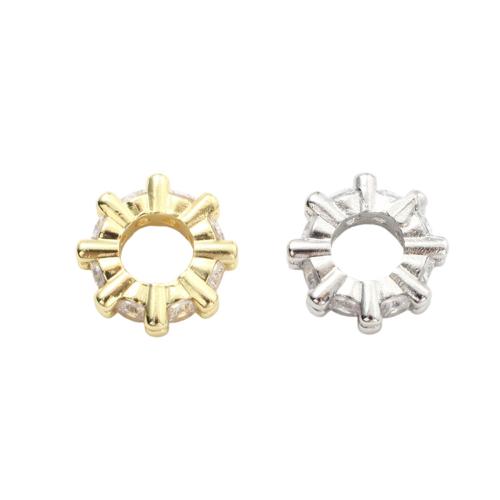 Mässing Spacer Pärlor, plated, DIY & micro bana cubic zirconia, fler färger för val, 11.40x11.40x3.30mm, Innerdiameter:Ca 5.3mm, Säljs av PC