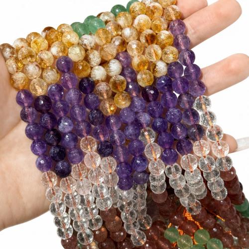 Perline di quarzo naturale, Cerchio, lucidato a mano, DIY & formato differente per scelta & sfaccettati, sfumatura di colore, Venduto per Appross. 38 cm filo