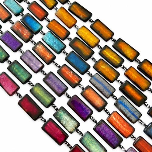 Achát Korálky, Krajina achát, Obdélník, DIY, více barev na výběr, 20x40mm, Cca 8PC/Strand, Prodáno By Strand