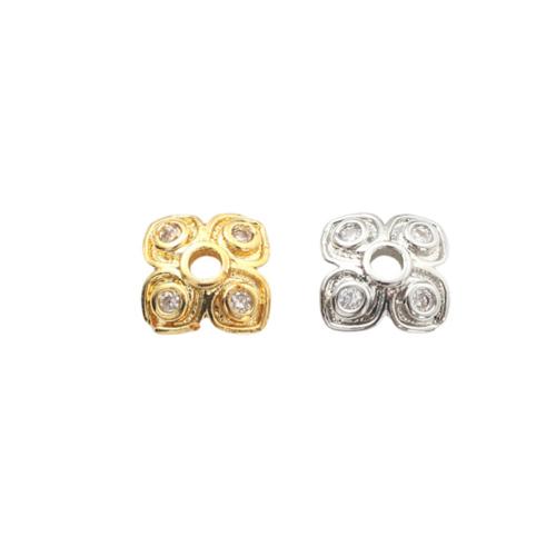 Brass Kaplík, Mosaz, á, DIY & micro vydláždit kubické zirkony, více barev na výběr, 6.50x6.50x2.30mm, Prodáno By PC