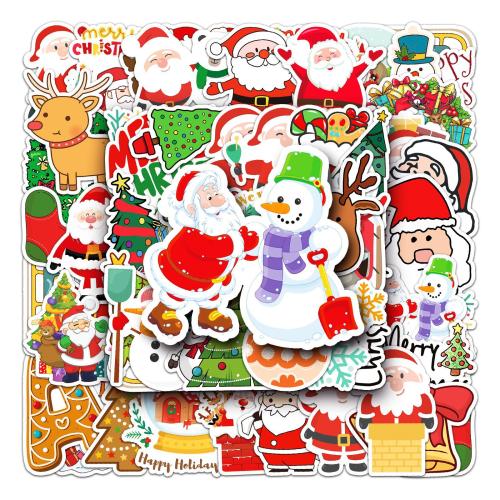 PVC-plast Sticker Paper, Udskrivning, Juledesign & du kan DIY & vandtæt, flerfarvede, 50pc'er/Bag, Solgt af Bag