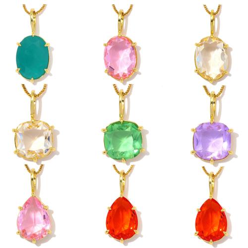Crystal Hängen, Mässing, med Kristall, guldfärg pläterade, DIY & olika stilar för val, fler färger för val, 3PC/Bag, Säljs av Bag