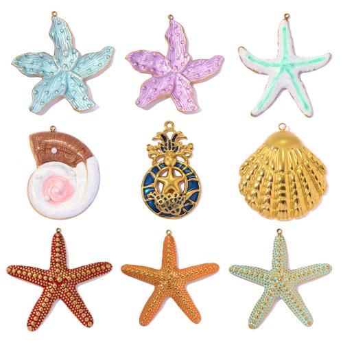 Rostfritt stål Animal Hängen, ROSTFRITT STÅL, med Plast Pearl, guldfärg pläterade, DIY & olika stilar för val & emalj, fler färger för val, 3PC/Bag, Säljs av Bag