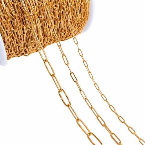Mässing halsband kedja, 14K guldpläterad, DIY & olika storlek för val, Säljs av m