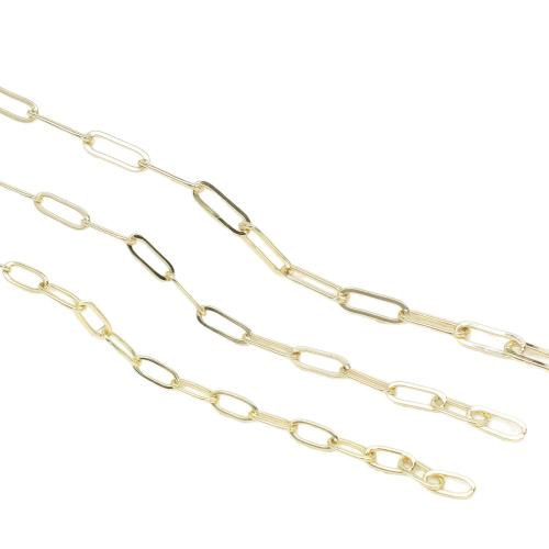 Mässing halsband kedja, plated, DIY & olika storlek för val & rektangel kedja, fler färger för val, Säljs av m