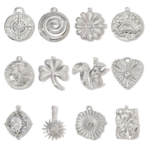 titanium Hangers, Titanium Staal, silver plated, DIY & verschillende stijlen voor de keuze & met strass, meer kleuren voor de keuze, 3pC's/Bag, Verkocht door Bag