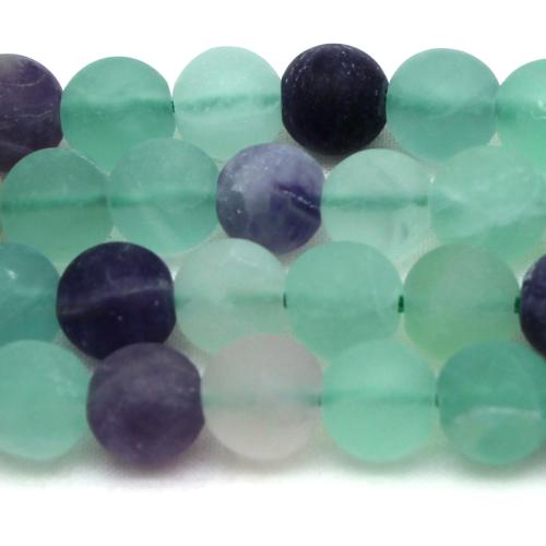Fluorit Beads, grøn fluorit, Runde, du kan DIY & forskellig størrelse for valg & frosted, Solgt af Strand