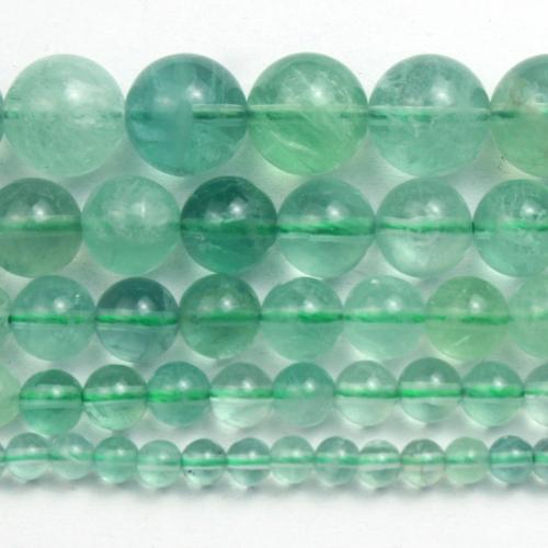 Fluorit Beads, grøn fluorit, Runde, du kan DIY & forskellig størrelse for valg, Solgt af Strand