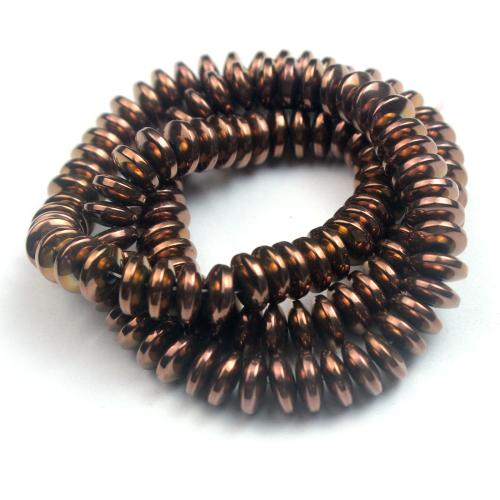 Non Magnetic Hematite Beads Saucer plated DIY copper color Sold By Strand