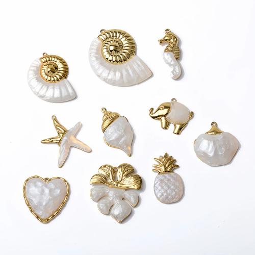 Bijoux Pendentifs en pierres gemmes, Acier inoxydable 304, avec Pierre naturelle, Placage, DIY & styles différents pour le choix, Vendu par PC