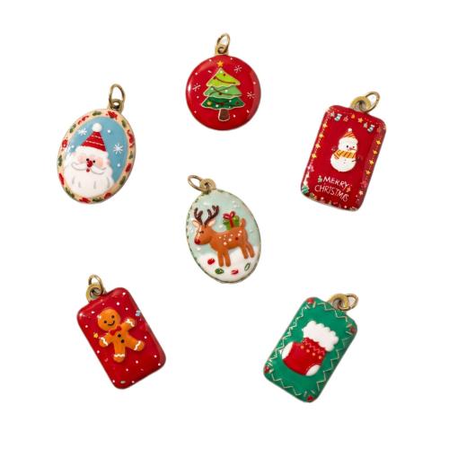 Edelstahl Schmuck Anhänger, 304 Edelstahl, UV plattiert, Weihnachts-Design & DIY & verschiedene Stile für Wahl, verkauft von PC